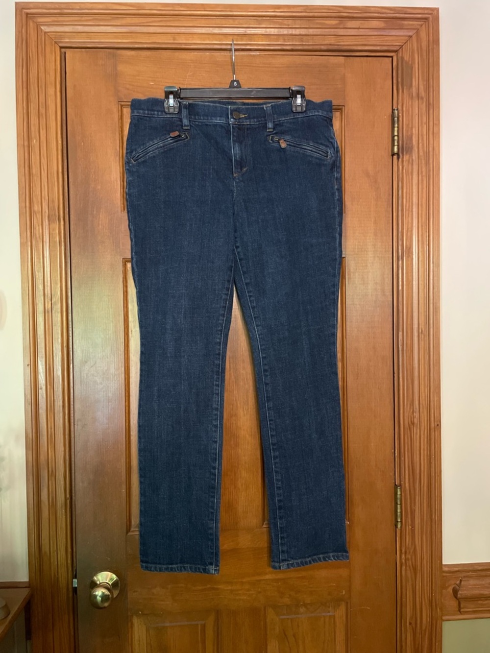 Ralph Lauren LRL Dark Straight-Leg Women's‎ Jeans, Zipper Front Pockets, Size 12